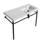 Tecla CO02011-CON-BLK Console Sink and Matte Black Metal Legs, 40 Inch